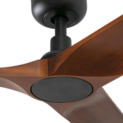 FARO 33806WT - Wentylator sufitowy HEYWOOD S drewno/czarny śr. 90 cm Wi-Fi Tuya + pilot zdalnego sterowania