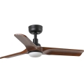 FARO 33806WT1S - Ściemnialny wentylator sufitowy LED HEYWOOD S LED/10W/230V 2700/3000/4000K śr. 90 cm drewno/czarny Wi‑Fi Tuya + zdalne sterowanie