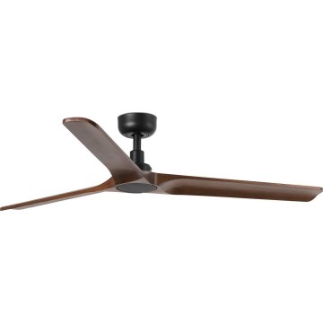 FARO 33809WT - Wentylator sufitowy HEYWOOD L drewno/czarny śr. 132 cm Wi-Fi Tuya + pilot zdalnego sterowania