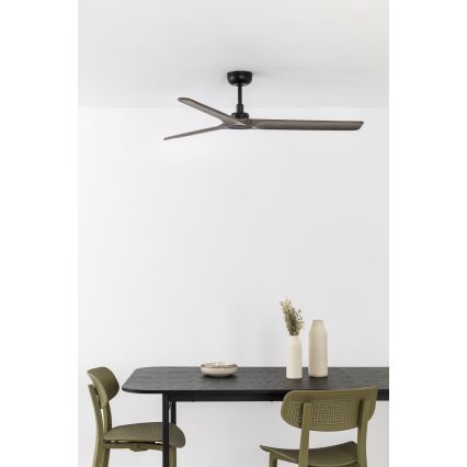 FARO 33809WT - Wentylator sufitowy HEYWOOD L drewno/czarny śr. 132 cm Wi-Fi Tuya + pilot zdalnego sterowania