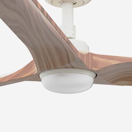 FARO 33810-1TW - LED Ściemnialny wentylator sufitowy HEYWOOD L LED/10W/230V 2700/4000/6000K drewno/biały śr. 132 cm + pilot zdalnego sterowania