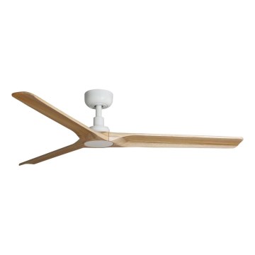 FARO 33810WT - Wentylator sufitowy HEYWOOD L drewno/biały śr. 132 cm Wi-Fi Tuya + pilot zdalnego sterowania