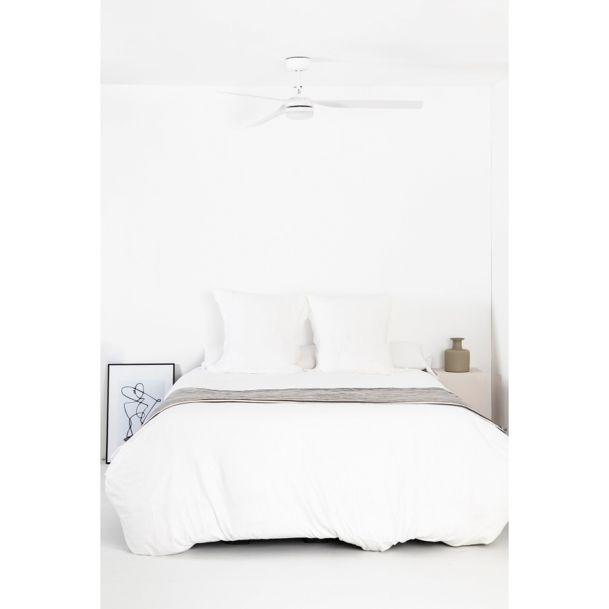 FARO 33814WP-20 - LED Ściemnialny wentylator sufitowy PUNT M LED/24W/230V 3000K/4200K/6500K biały śr. 130 cm SMART + pilot zdalnego sterowania