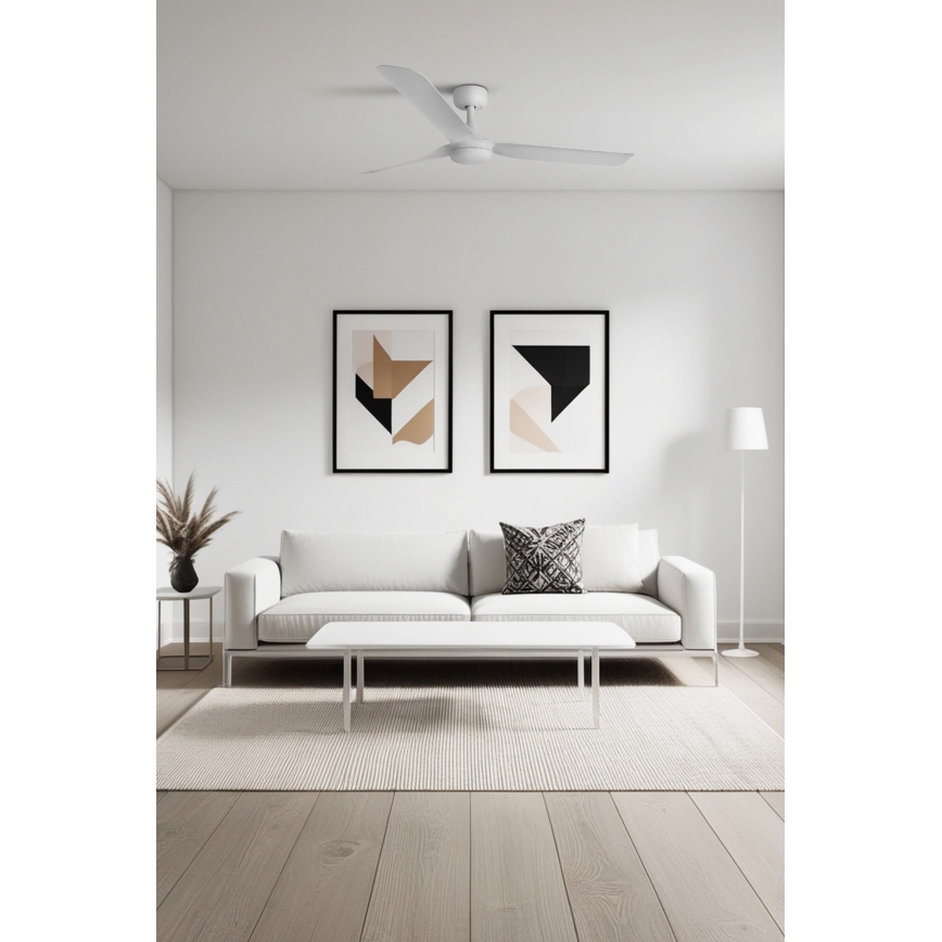 FARO 33814WT - Wentylator sufitowy PUNT M biały śr. 132 cm Wi-Fi Tuya + pilot zdalnego sterowania