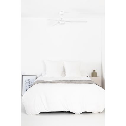 FARO 33814WT1S - ściemnialny wentylator sufitowy LED PUNT M LED/18W/230V 2700/3000/4000K Ø 132 cm biały Wi‑Fi Tuya + pilot zdalnego sterowania