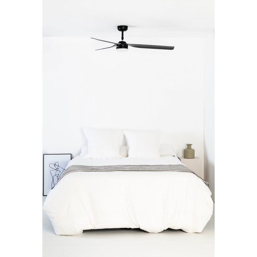 FARO 33815WT-21 - LED Ściemnialny wentylator sufitowy PUNT M LED/18W/230V 3000/4200/6500K czarny śr. 132 cm Wi-Fi Tuya + pilot zdalnego sterowania