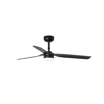 FARO 33815WT-21 - ściemnialny wentylator sufitowy LED PUNT M, 18W, 230V, regulowana temperatura barwowa 2700/3000/4000K, czarny, średnica 132 cm, Wi‑Fi Tuya + pilot zdalnego sterowania w zestawie