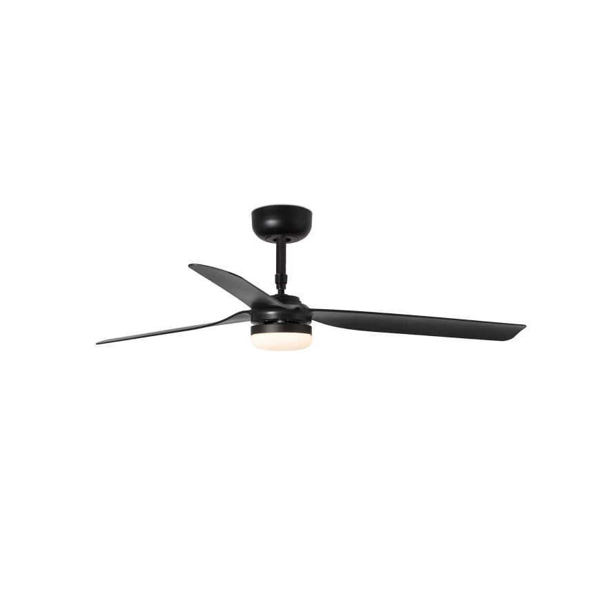 FARO 33815WT-21 - ściemnialny wentylator sufitowy LED PUNT M, 18W, 230V, regulowana temperatura barwowa 2700/3000/4000K, czarny, średnica 132 cm, Wi‑Fi Tuya + pilot zdalnego sterowania w zestawie