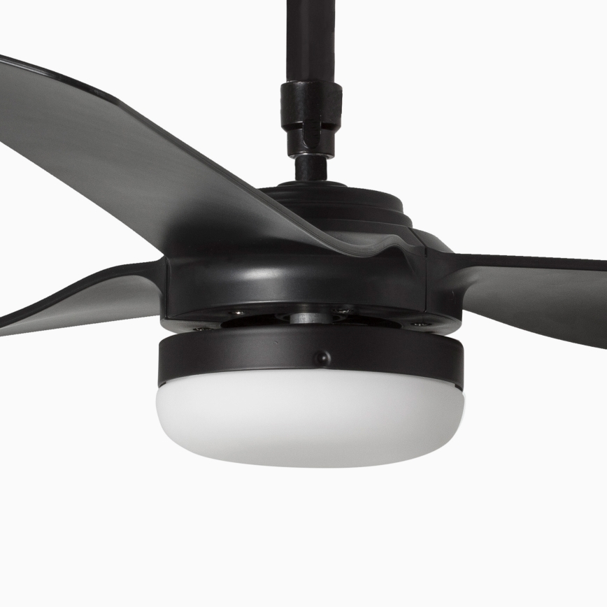 FARO 33815WT-21 - ściemnialny wentylator sufitowy LED PUNT M, 18W, 230V, regulowana temperatura barwowa 2700/3000/4000K, czarny, średnica 132 cm, Wi‑Fi Tuya + pilot zdalnego sterowania w zestawie