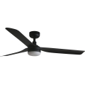 FARO 33815WT-21 - ściemnialny wentylator sufitowy LED PUNT M, 18W, 230V, regulowana temperatura barwowa 2700/3000/4000K, czarny, średnica 132 cm, Wi‑Fi Tuya + pilot zdalnego sterowania w zestawie