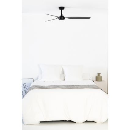 FARO 33815WT - Wentylator sufitowy PUNT M czarny śr. 132 cm Wi-Fi Tuya + pilot zdalnego sterowania