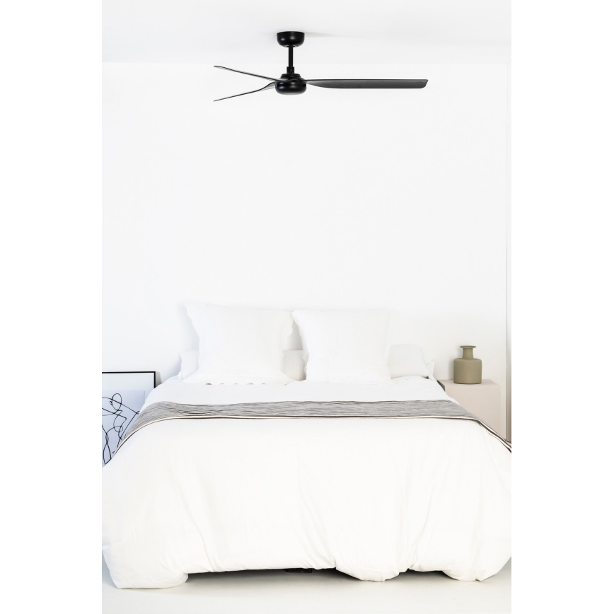 FARO 33815WT - Wentylator sufitowy PUNT M czarny śr. 132 cm Wi-Fi Tuya + pilot zdalnego sterowania