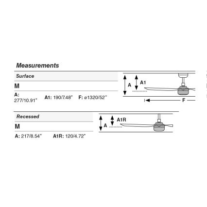 FARO 33815WT1S - LED ściemnialny wentylator sufitowy PUNT M LED/18W/230V 2700/3000/4000K śr. 132 cm czarny Wi-Fi Tuya + pilot zdalnego sterowania