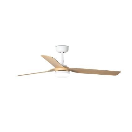 FARO 33816WT-20 - LED Ściemnialny wentylator sufitowy PUNT M LED/18W/230V brązowy/biały śr. 132 cm Wi-Fi Tuya + zdalne sterowanie
