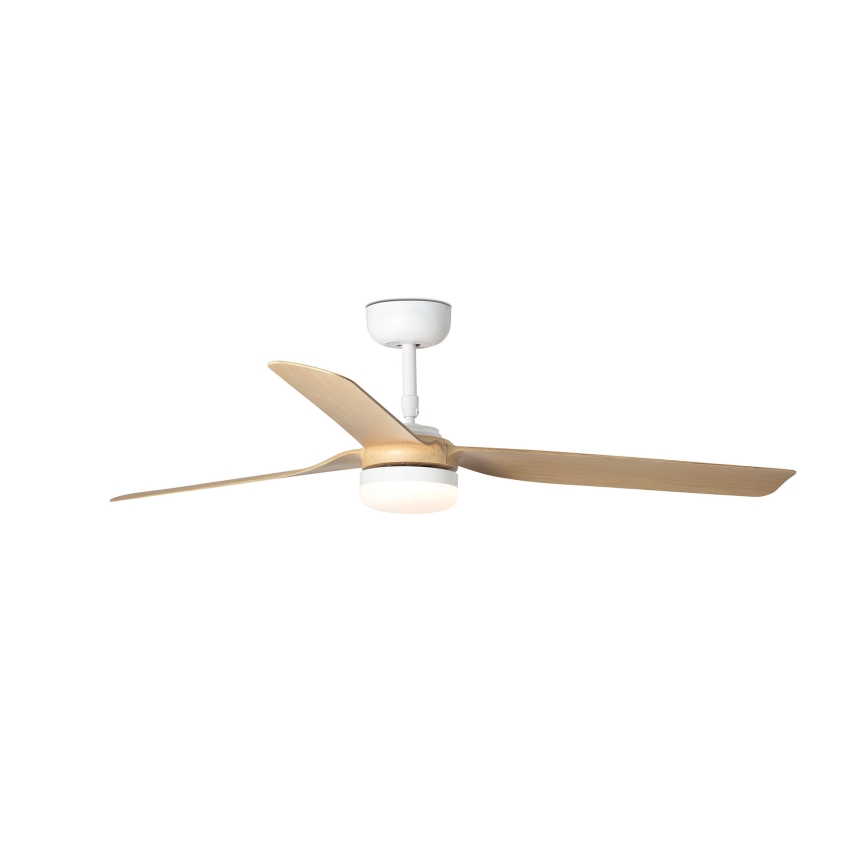 FARO 33816WT-20 - LED Ściemnialny wentylator sufitowy PUNT M LED/18W/230V brązowy/biały śr. 132 cm Wi-Fi Tuya + zdalne sterowanie