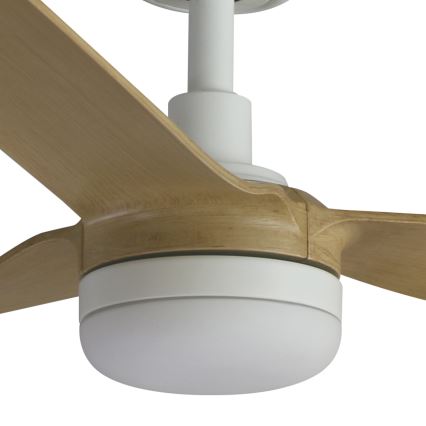 FARO 33816WT-20 - LED Ściemnialny wentylator sufitowy PUNT M LED/18W/230V brązowy/biały śr. 132 cm Wi-Fi Tuya + zdalne sterowanie