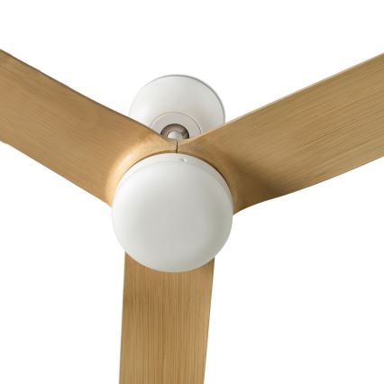 FARO 33816WT-20 - LED Ściemnialny wentylator sufitowy PUNT M LED/18W/230V brązowy/biały śr. 132 cm Wi-Fi Tuya + zdalne sterowanie