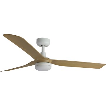 FARO 33816WT-20 - LED Ściemnialny wentylator sufitowy PUNT M LED/18W/230V brązowy/biały śr. 132 cm Wi-Fi Tuya + zdalne sterowanie