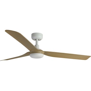 FARO 33816WT - Wentylator sufitowy PUNT M brązowy/biały śr. 132 cm Wi-Fi Tuya + pilot zdalnego sterowania