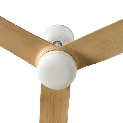 FARO 33816WT - Wentylator sufitowy PUNT M brązowy/biały śr. 132 cm Wi-Fi Tuya + pilot zdalnego sterowania