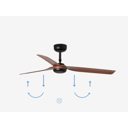 FARO 33817 - Wentylator sufitowy PUNT brązowo-czarny śr. 130 cm + pilot do zdalnego sterowania