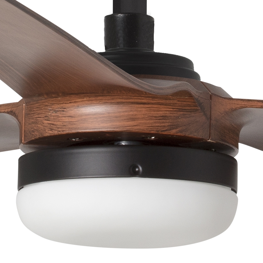 FARO 33817WT-21 - LED Ściemnialny wentylator sufitowy PUNT M LED/18W/230V brązowy/czarny śr. 132 cm Wi-Fi Tuya + pilot zdalnego sterowania