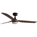 FARO 33817WT-21 - ściemnialny sufitowy wentylator PUNT M LED/18W/230V brązowy/czarny śr. 132 cm Wi-Fi Tuya + zdalne sterowanie