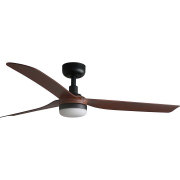 FARO 33817WT1S - ściemnialny wentylator sufitowy LED PUNT M LED/18W/230V 2700/3000/4000K śr. 132 cm brązowy/czarny Wi-Fi Tuya + pilot zdalnego sterowania