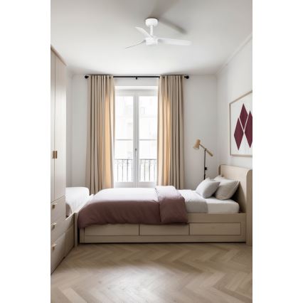 FARO 33820-1TW - LED Ściemnialny wentylator sufitowy MINI PUNT S LED/10W 2700/4000/6000K biały śr. 90 cm + pilot zdalnego sterowania