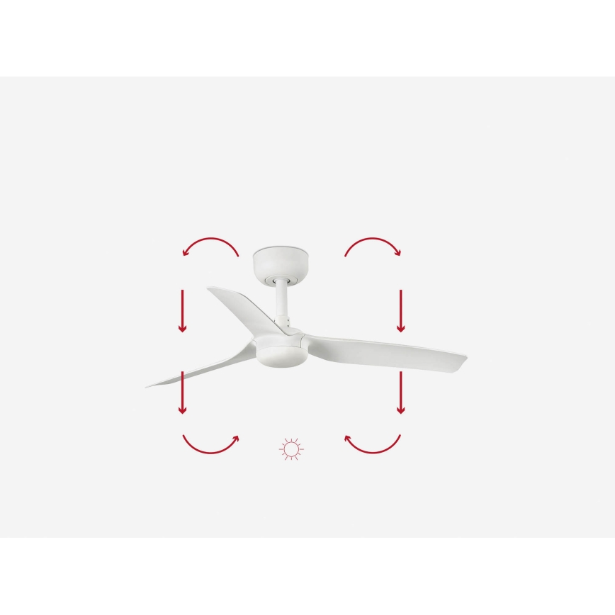 FARO 33820WP - Wentylator sufitowy MINI PUNT S biały śr. 90 cm SMART + pilot