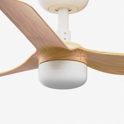 FARO 33821WT-1TW - LED Ściemnialny wentylator sufitowy MINI PUNT S LED/10W/230V 2700/4000/6000K brązowe/biały śr. 90 cm Wi-Fi Tuya + pilot zdalnego sterowania