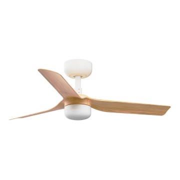 FARO 33821WT-1TW - LED Ściemnialny wentylator sufitowy MINI PUNT S LED/10W/230V 2700/4000/6000K brązowe/biały śr. 90 cm Wi-Fi Tuya + pilot zdalnego sterowania