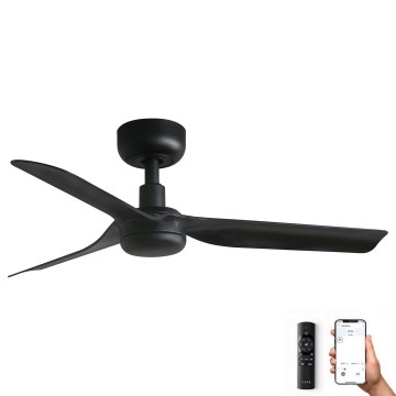 FARO 33822WP - Wentylator sufitowy MINI PUNT S czarny śr. 90 cm SMART + pilot