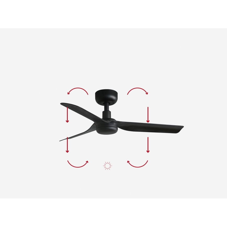 FARO 33822WP - Wentylator sufitowy MINI PUNT S czarny śr. 90 cm SMART + pilot