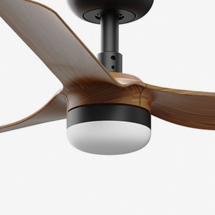 FARO 33823WT-1TW - LED Ściemnialny wentylator sufitowy MINI PUNT S LED/10W/230V 2700/4000/6000K brązowy/czarny śr. 90 cm Wi-Fi Tuya + pilot zdalnego sterowania