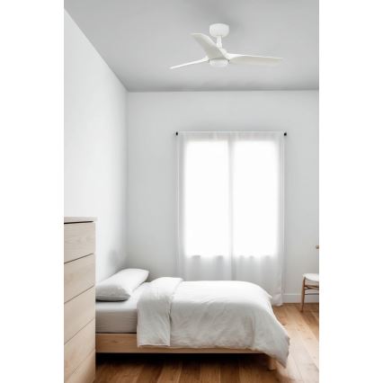 FARO 33824WT-1TW - LED Ściemnialny wentylator sufitowy HEY S LED/10W/230V 2700/4000/6000K biały śr. 90 cm Wi-Fi Tuya + pilot zdalnego sterowania