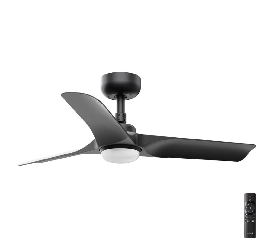 FARO 33825-1TW-LED Ściemnialny wentylator HEY S LED/10W/230V 2700/3000/4000K czarny+pilot