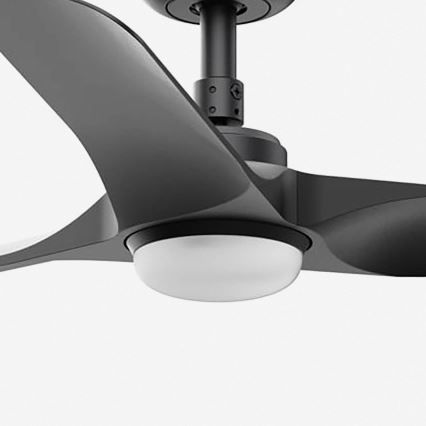 FARO 33825-1TW - LED ściemnialny wentylator sufitowy HEY S LED/10W/230V 2700/3000/4000K czarny Ø 90 cm + pilot zdalnego sterowania