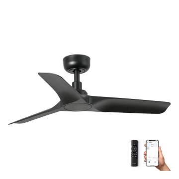 FARO 33825WP - Wentylator sufitowy HEY S czarny śr. 90 cm SMART + pilot zdalnego sterowania
