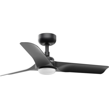 FARO 33825WT-1TW - LED Ściemnialny wentylator sufitowy HEY S LED/10W/230V 2700/4000/6000K czarny śr. 90 cm Wi-Fi Tuya + pilot zdalnego sterowania