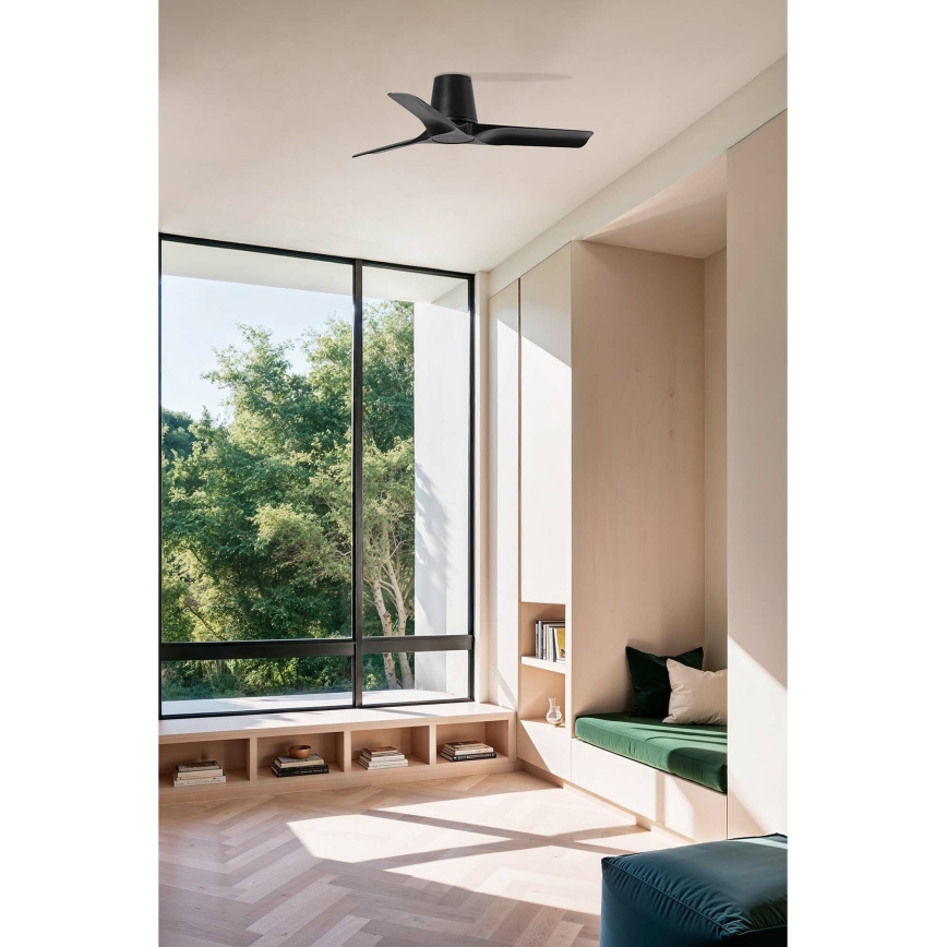 FARO 33827 - Wentylator sufitowy HEY TUB S czarny śr. 90 cm + pilot zdalnego sterowania