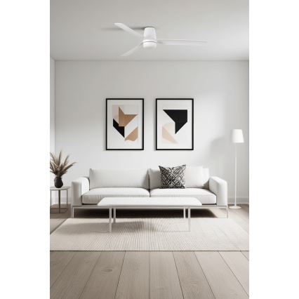 FARO 33828-1TW - LED Ściemnialny wentylator sufitowy PUNT TUB M LED/18W/230V 3000/4200/6500K śr. 130 cm biały + zdalne sterowanie