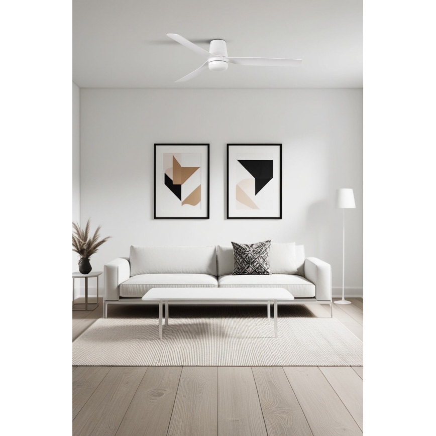 FARO 33828-1TW - LED Ściemnialny wentylator sufitowy PUNT TUB M LED/18W/230V 3000/4200/6500K śr. 130 cm biały + zdalne sterowanie