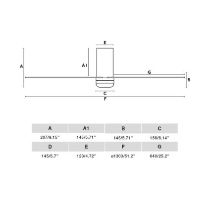 FARO 33828 - Wentylator sufitowy PUNT TUB M biały śr. 130 cm + pilot zdalnego sterowania
