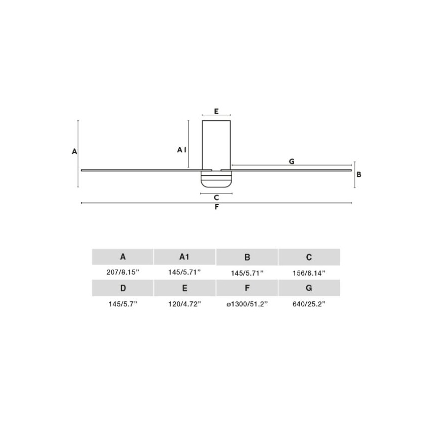FARO 33828 - Wentylator sufitowy PUNT TUB M biały śr. 130 cm + pilot zdalnego sterowania