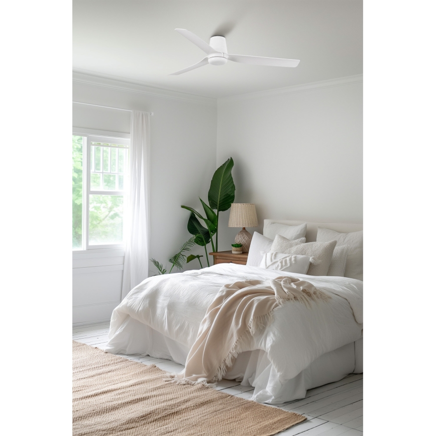 FARO 33828WT - Wentylator sufitowy PUNT TUB M biały śr. 132 cm Wi-Fi Tuya + zdalne sterowanie