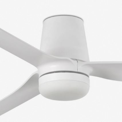 FARO 33828WT1S - ściemnialny wentylator sufitowy LED PUNT TUB M LED/18W/230V 2700/3000/4000K śr. 132 cm biały Wi‑Fi Tuya + pilot zdalnego sterowania