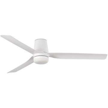 FARO 33828WT1S - ściemnialny wentylator sufitowy LED PUNT TUB M LED/18W/230V 2700/3000/4000K śr. 132 cm biały Wi‑Fi Tuya + pilot zdalnego sterowania