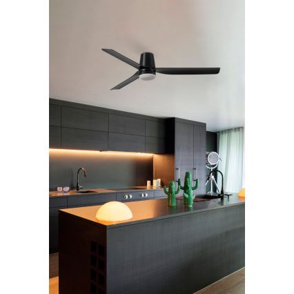 FARO 33829-1TW - Ściemnialny wentylator sufitowy LED PUNT TUB M LED/18W/230V 2700/3000/4000K średnica 130 cm biały/brązowy + pilot zdalnego sterowania