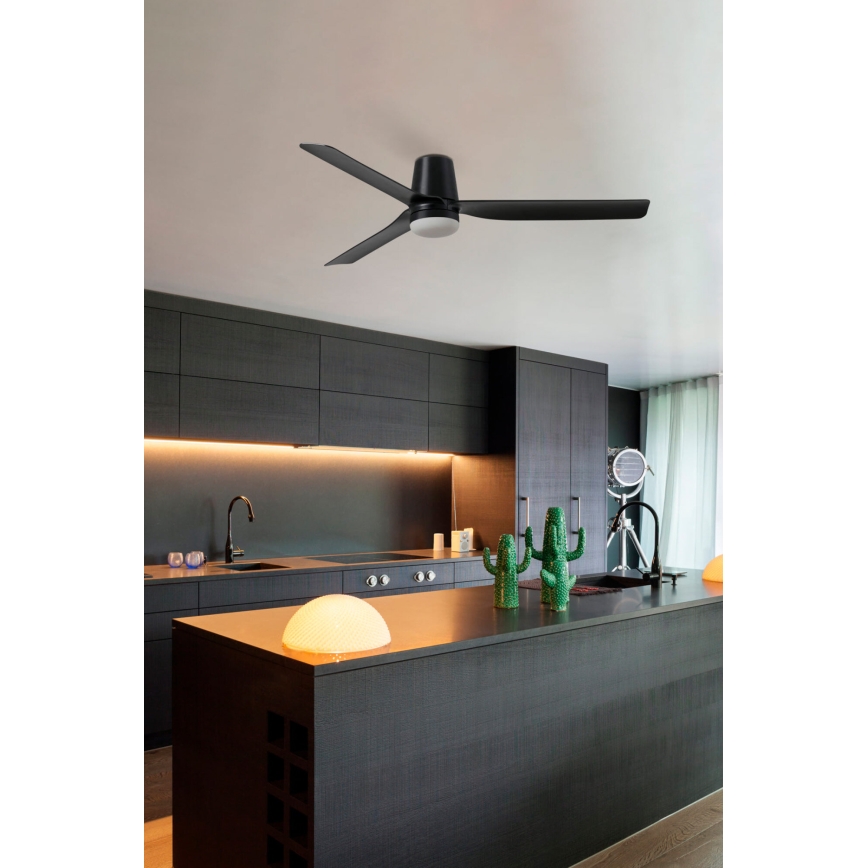 FARO 33829-1TW - Ściemnialny wentylator sufitowy LED PUNT TUB M LED/18W/230V 2700/3000/4000K średnica 130 cm biały/brązowy + pilot zdalnego sterowania